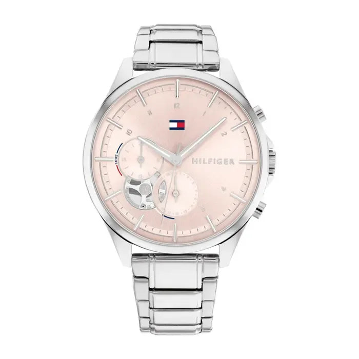 Tommy Hilfiger Leah 1782414 Multi-Function Pink Dial Silver Stainless Steel Women's Watch
