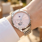 Tommy Hilfiger Leah 1782414 Multi-Function Pink Dial Silver Stainless Steel Women's Watch