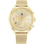 Tommy Hilfiger Lori 1782417 Multi-Function Champagne Dial Women's Mesh Watch