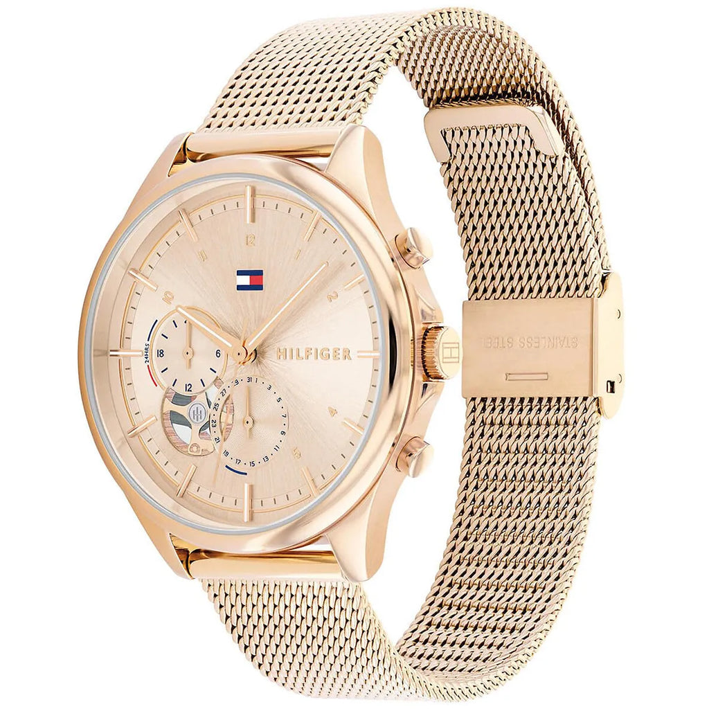 Tommy Hilfiger Quinn 1782486 Rose Gold-Tone Mesh Strap Women's Watch