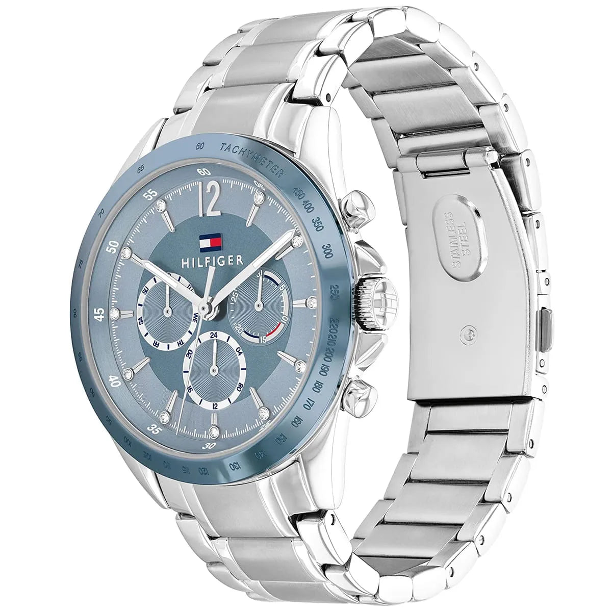 Tommy Hilfiger Kenzie 1782554 Multi-Function Light Blue Dial Silver Stainless Steel Women's Watch