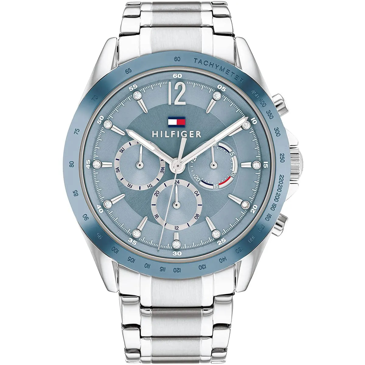Tommy Hilfiger Kenzie 1782554 Multi-Function Light Blue Dial Silver Stainless Steel Women's Watch