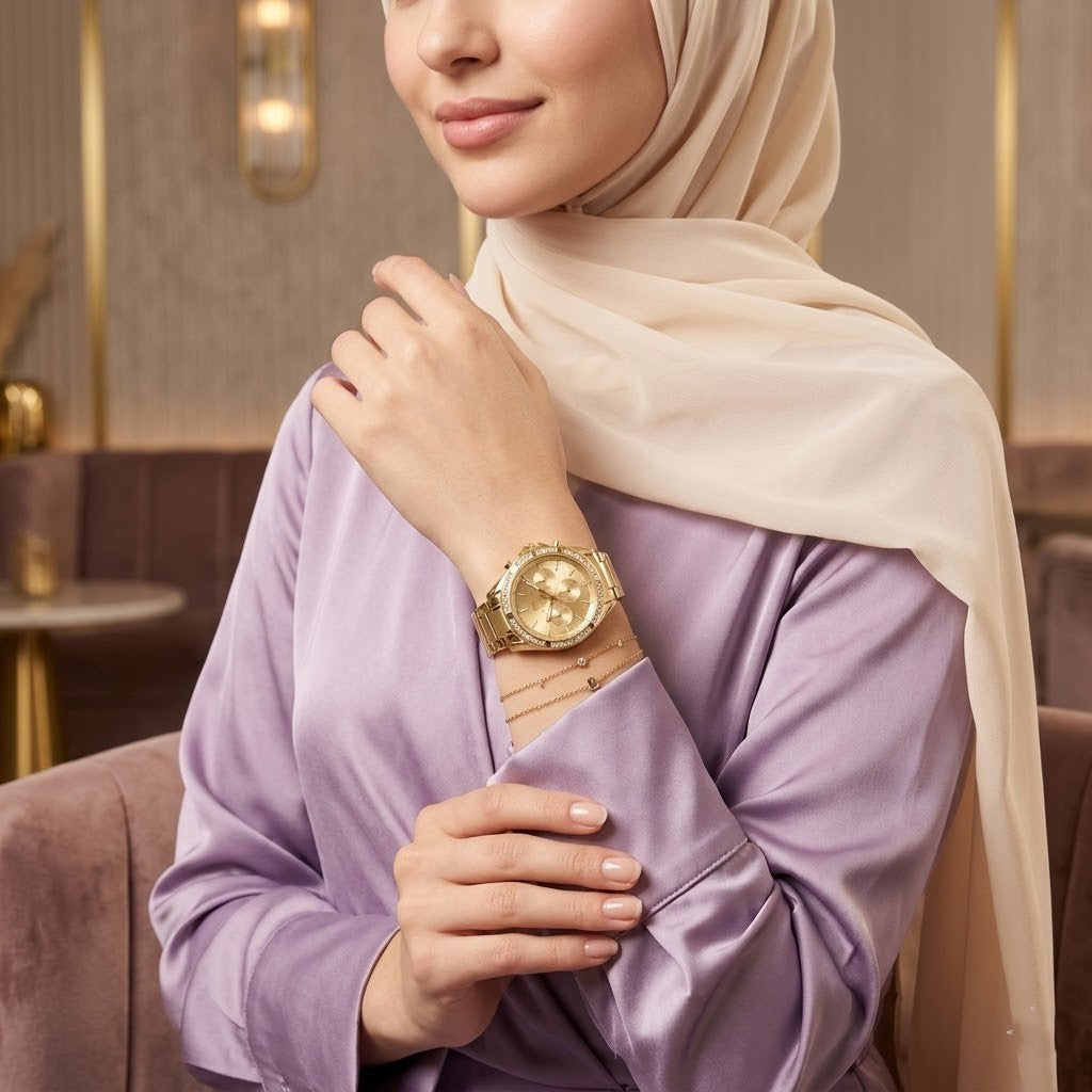 Tommy Hilfiger Kenzie 1782556 Multi-Function Gold Dial Yellow Gold-Tone Women's Watch