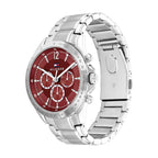 Tommy Hilfiger Kenzie 1782559 Multi-Function Red Dial Silver Stainless Steel Women's Watch