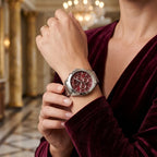 Tommy Hilfiger Kenzie 1782559 Multi-Function Red Dial Silver Stainless Steel Women's Watch