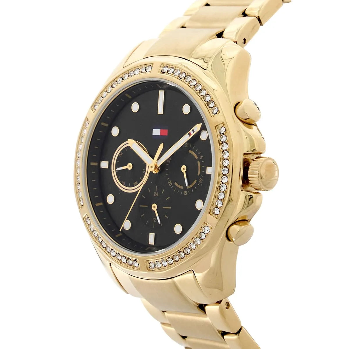 Tommy Hilfiger Brooklyn 1782570 Multi-Function Black Dial Gold-Tone Women's Watch