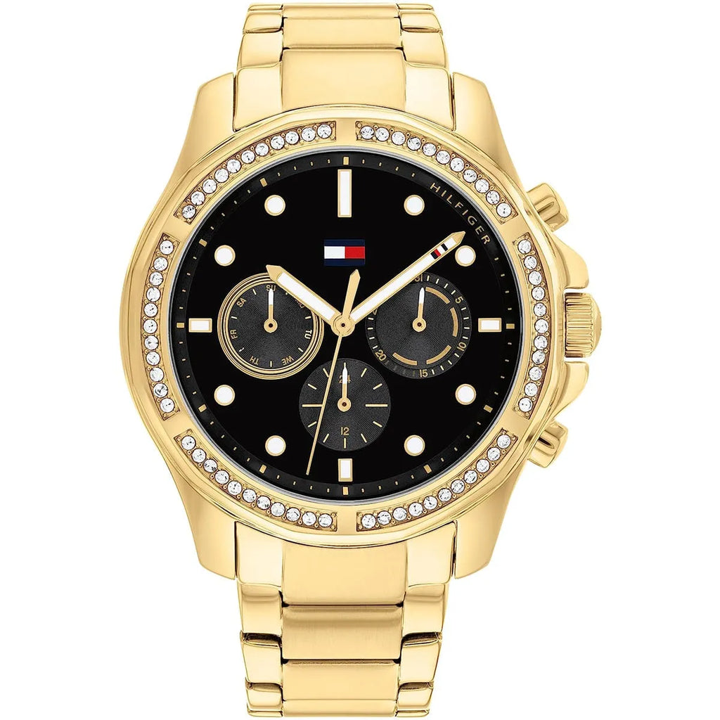 Tommy Hilfiger Brooklyn 1782570 Multi-Function Black Dial Gold-Tone Women's Watch
