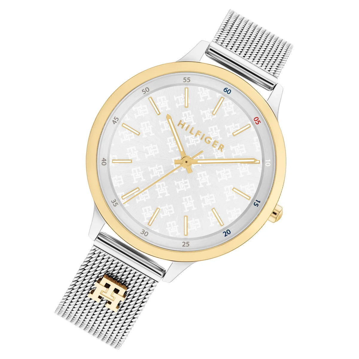 Tommy Hilfiger 2850Two-Tone Silver & Gold Mesh Strap Women's Watch