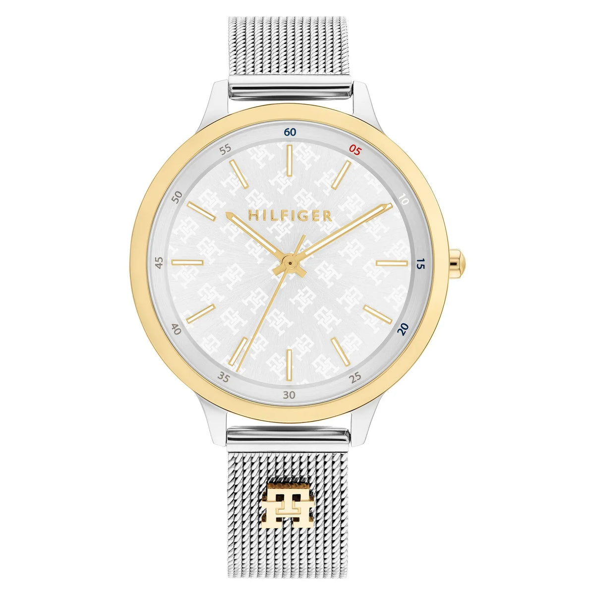 Tommy Hilfiger 2850Two-Tone Silver & Gold Mesh Strap Women's Watch