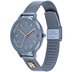 Tommy Hilfiger Iris 1782589 Slate Blue Mesh Rose Gold Accents Women's Watch