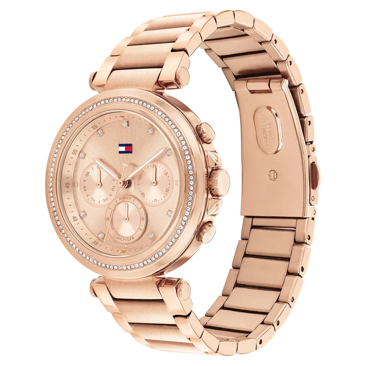 Tommy Hilfiger Lars 1782705 Multi-Function Rose Gold-Tone Crystal Women's Watch