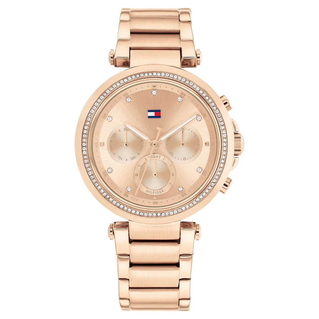 Tommy Hilfiger Lars 1782705 Multi-Function Rose Gold-Tone Crystal Women's Watch