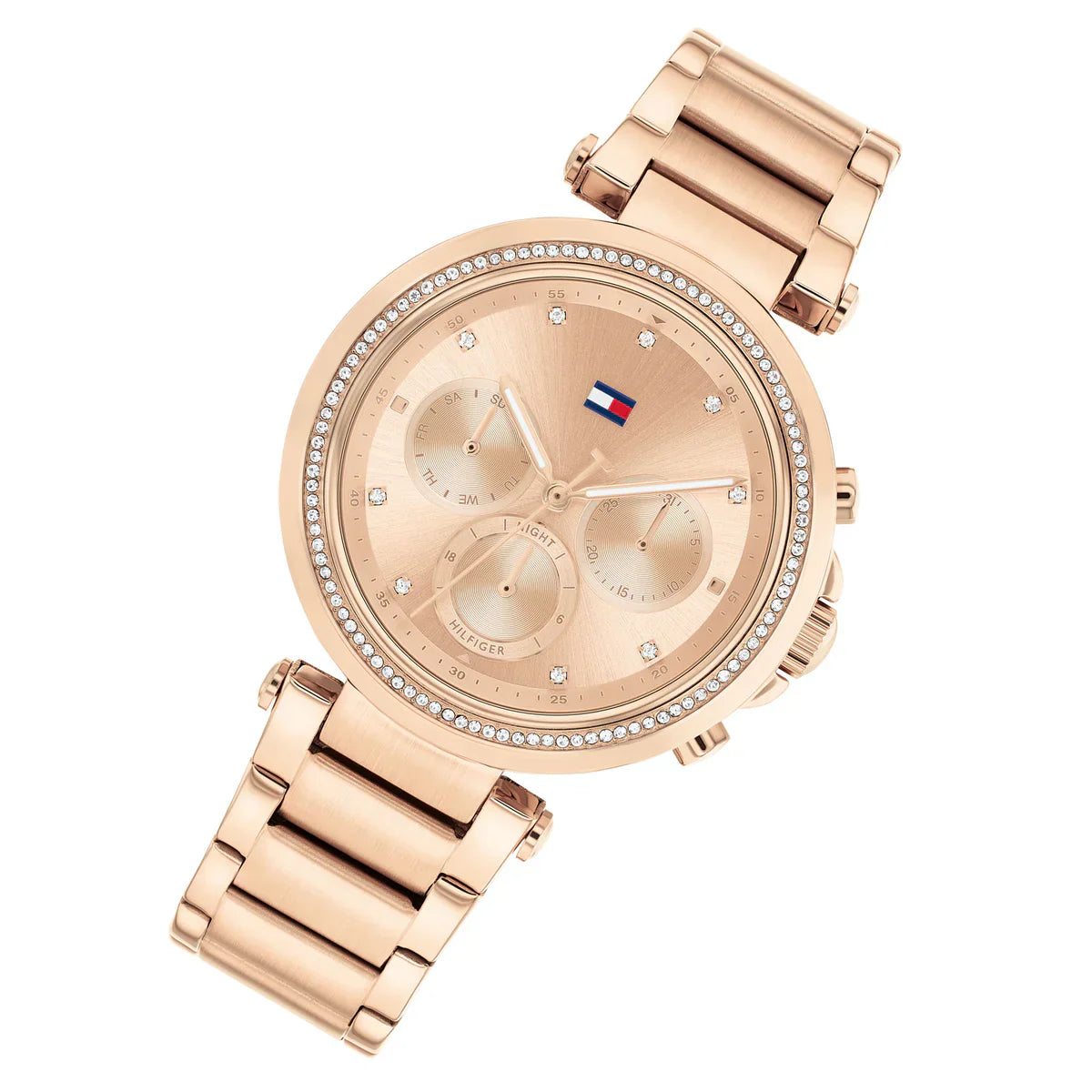 Tommy Hilfiger Lars 1782705 Multi-Function Rose Gold-Tone Crystal Women's Watch