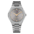 Tommy Hilfiger Piper 1782727 Crystal Bezel Grey Dial Silver Stainless Steel Women's Watch