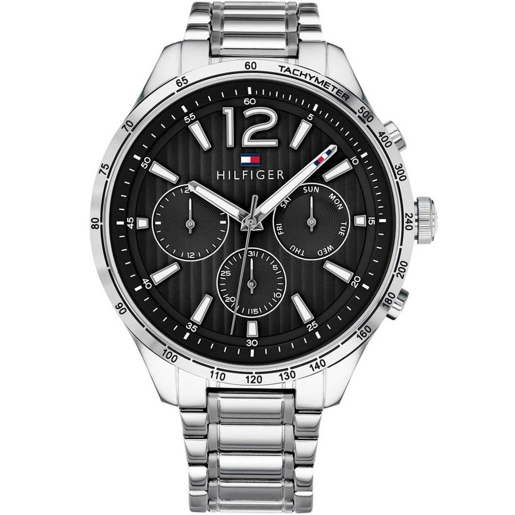 Tommy Hilfiger Gavin 1791469 Silver-Tone Black Dial Stainless Steel Men's Watch
