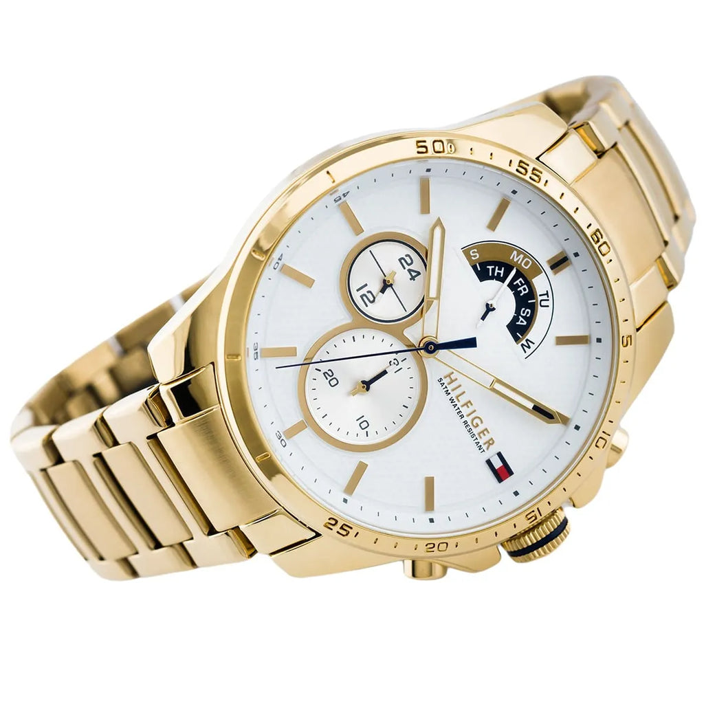 Tommy Hilfiger Decker 1791538 Gold-Tone White Dial Men's Watch