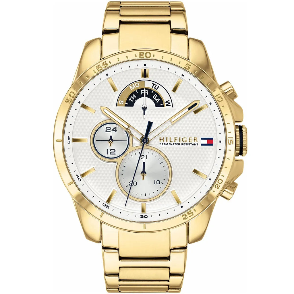 Tommy Hilfiger Decker 1791538 Gold-Tone White Dial Men's Watch