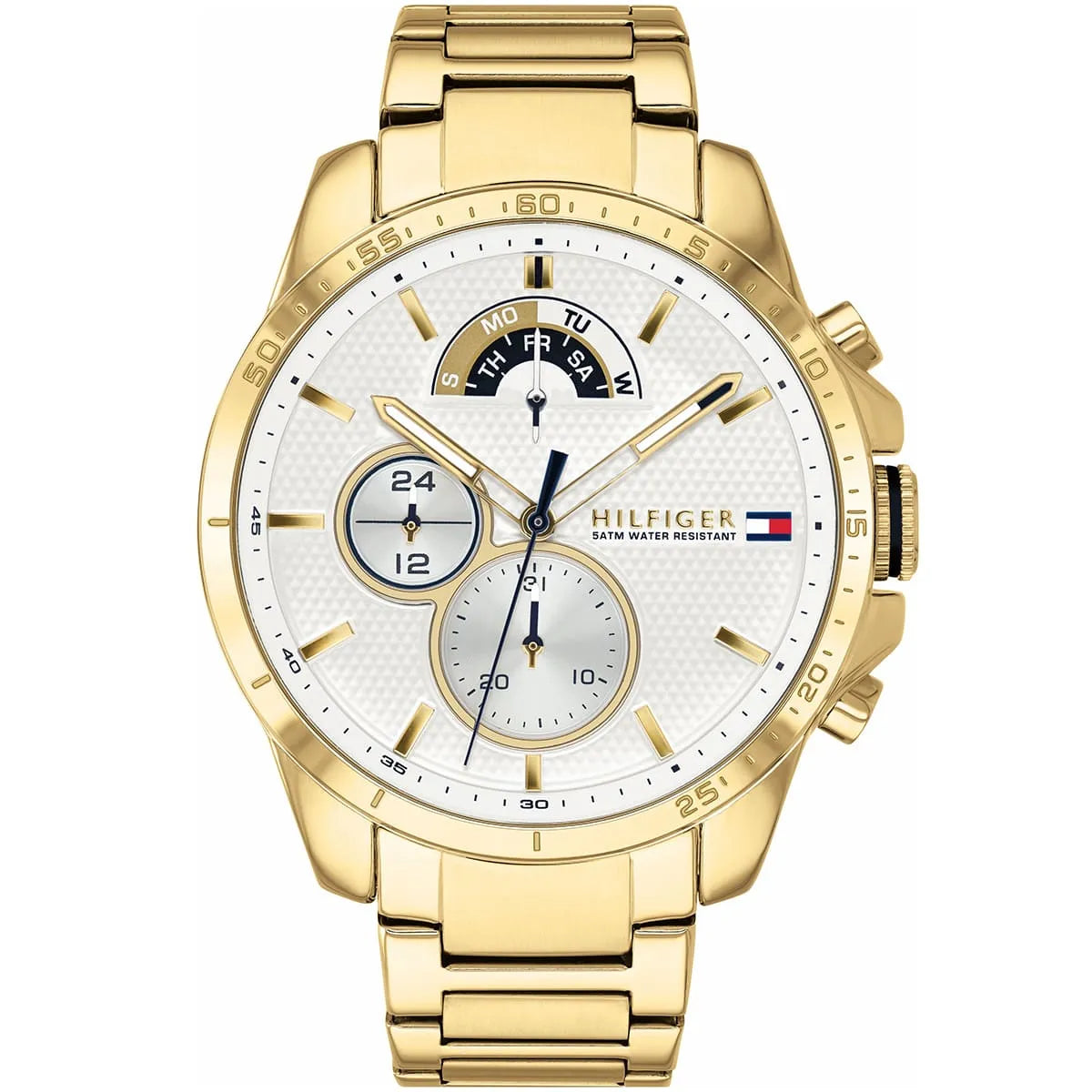 Tommy Hilfiger Decker 1791538 Gold-Tone White Dial Men's Watch