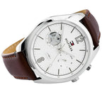 Original Tommy Hilfiger Men's Watch - Silver Case & Brown Leather (1791550)