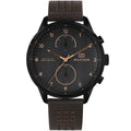 Original Tommy Hilfiger Chase Men's Watch - Black Case & Brown Leather (1791577)