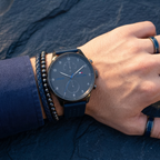 Tommy Hilfiger Chase 1791578 Gunmetal Gray Dial Blue Leather Men's Watch