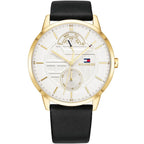 Original Tommy Hilfiger Hunter Men's Watch - Gold Case & Black Leather (1791606)