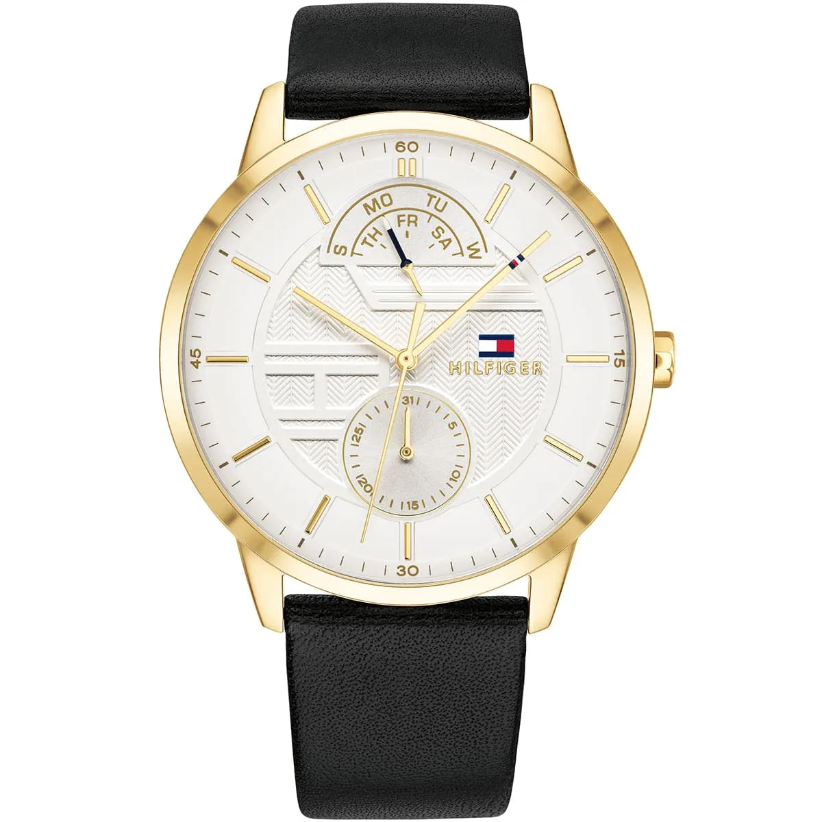 Original Tommy Hilfiger Hunter Men's Watch - Gold Case & Black Leather (1791606)