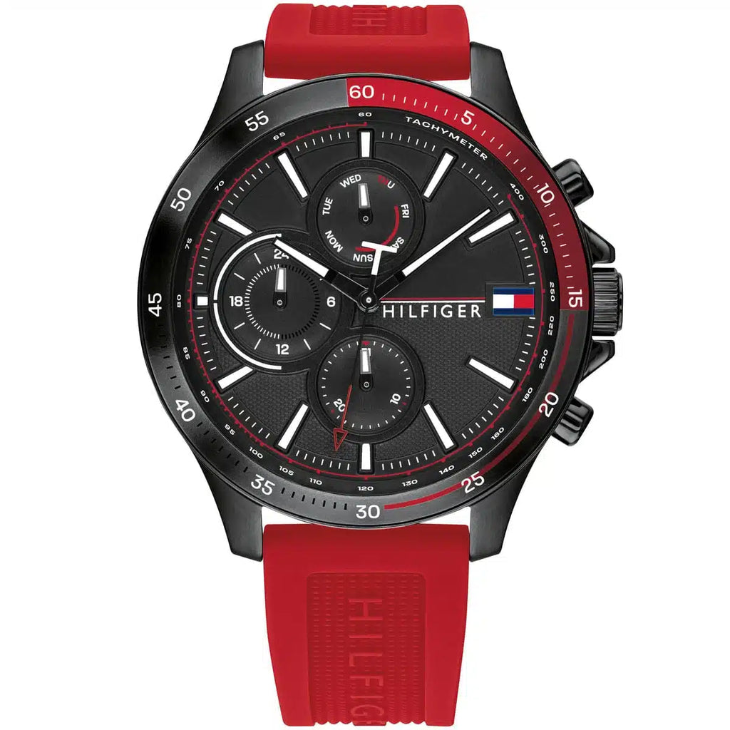 Tommy Hilfiger Bank 1791722 Multi-Function Black Dial Men's Watch