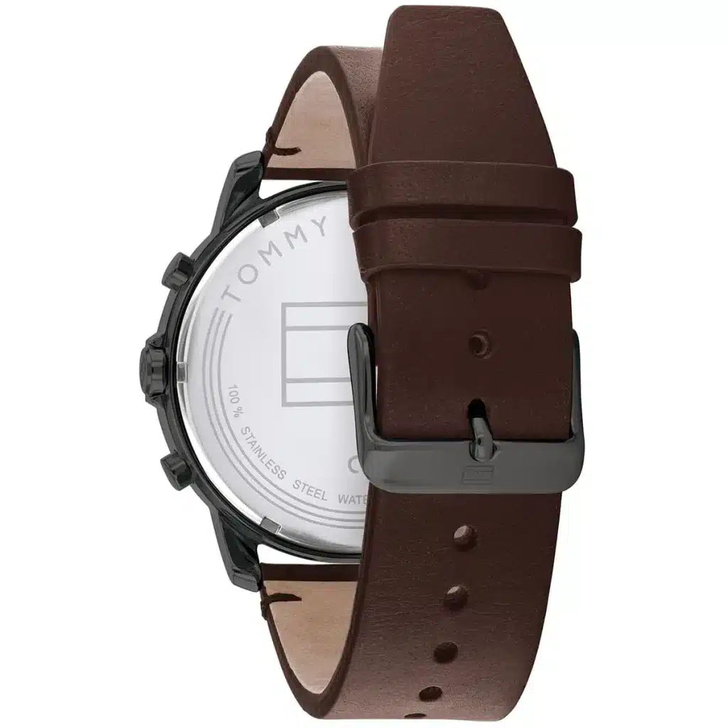 Original Tommy Hilfiger Men's Watch - Grey Case & Brown Leather (1791799)
