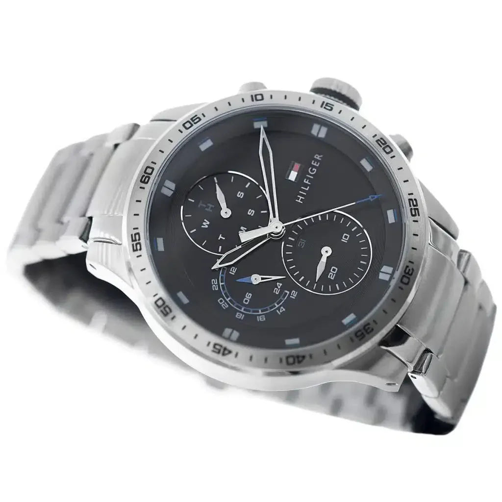 Original Tommy Hilfiger Shawn Men's Watch - Silver Steel & Black Dial (1791805)