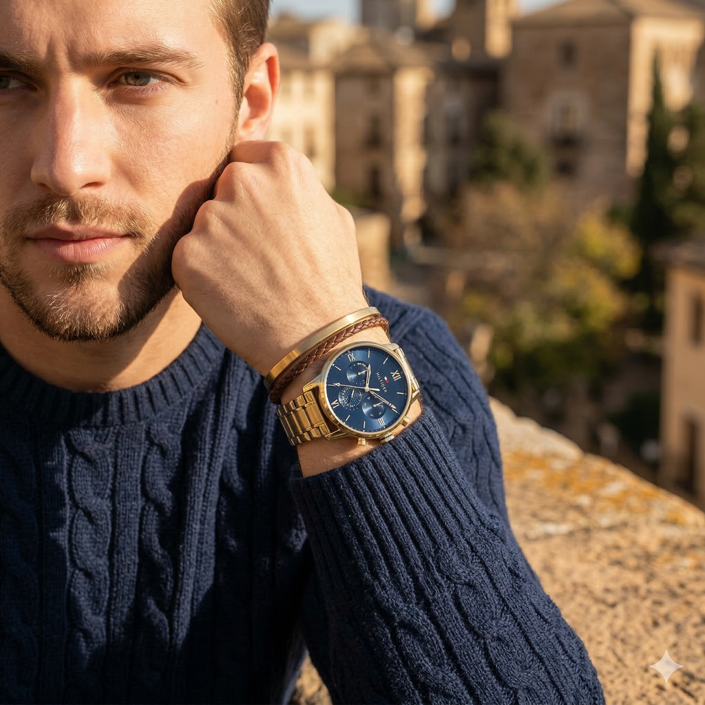 Tommy Hilfiger Sullivan 1791880 Gold-Tone Blue Dial Men's Watch
