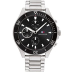 Tommy Hilfiger Larson 1791916 Multi-Function Black Dial Men's Silver Steel Watch