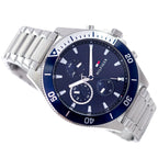 Tommy Hilfiger Larson 1791917 Multi-Function Blue Dial Men's Silver Steel Watch