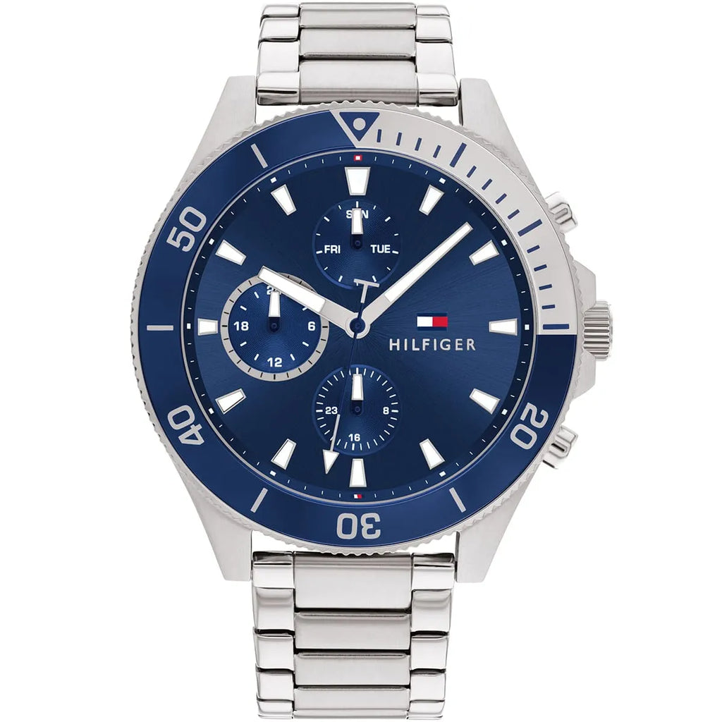 Tommy Hilfiger Larson 1791917 Multi-Function Blue Dial Men's Silver Steel Watch