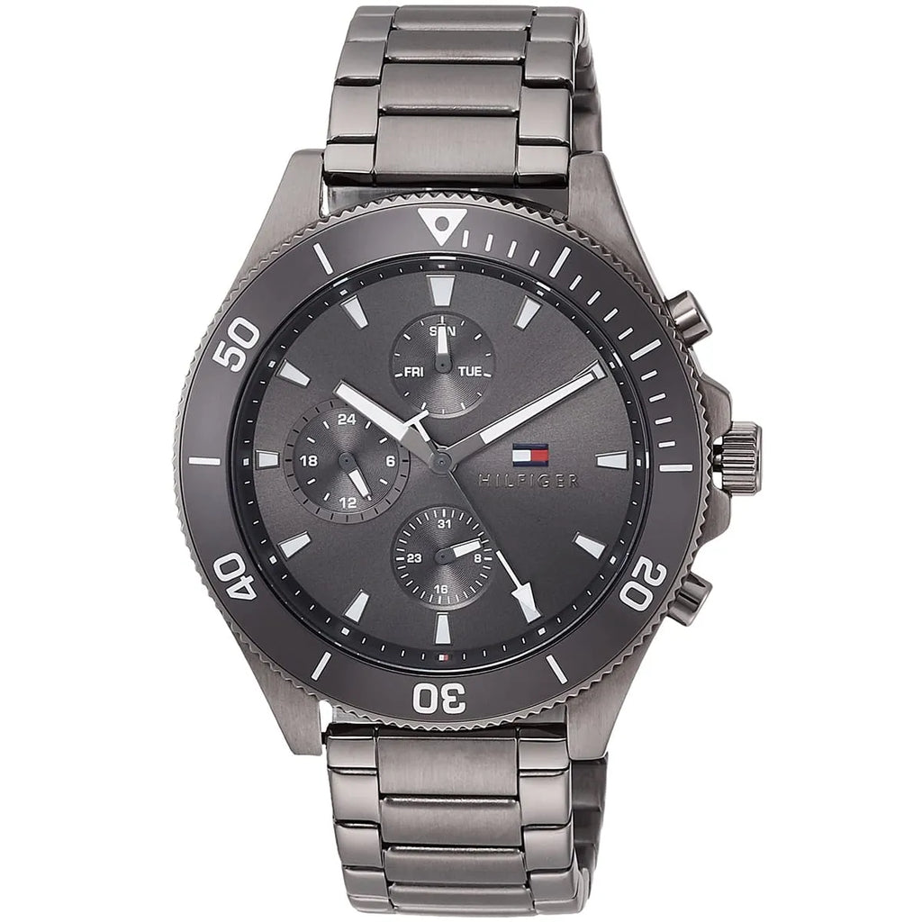 Tommy Hilfiger Larson 1791918 Multi-Function Grey Dial Men's Grey Steel Watch