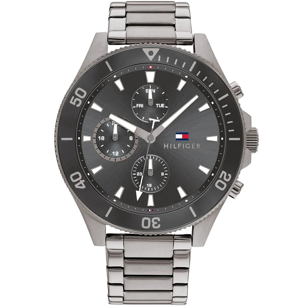 Tommy Hilfiger Larson 1791918 Multi-Function Grey Dial Men's Grey Steel Watch