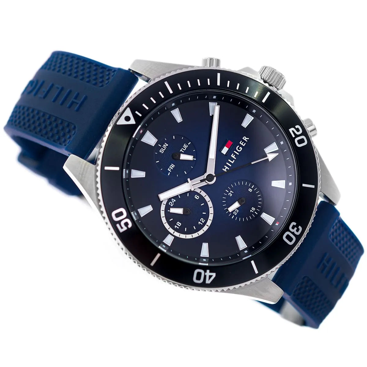 Tommy Hilfiger Larson 1791920 Multi-Function Blue Dial Men's Blue Rubber Watch