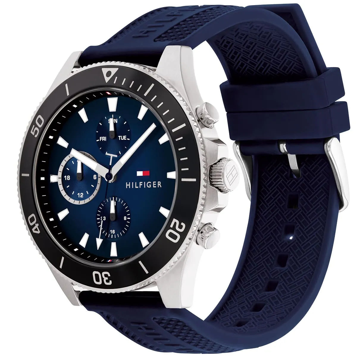 Tommy Hilfiger Larson 1791920 Multi-Function Blue Dial Men's Blue Rubber Watch