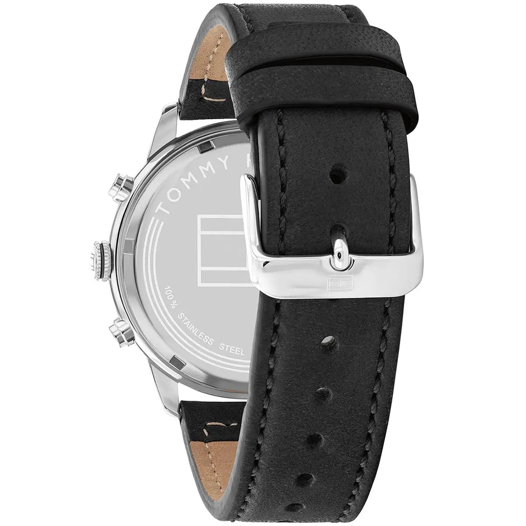 Tommy Hilfiger Jimmy 1791947 Multi-Function Black Dial Men's Black Leather Watch