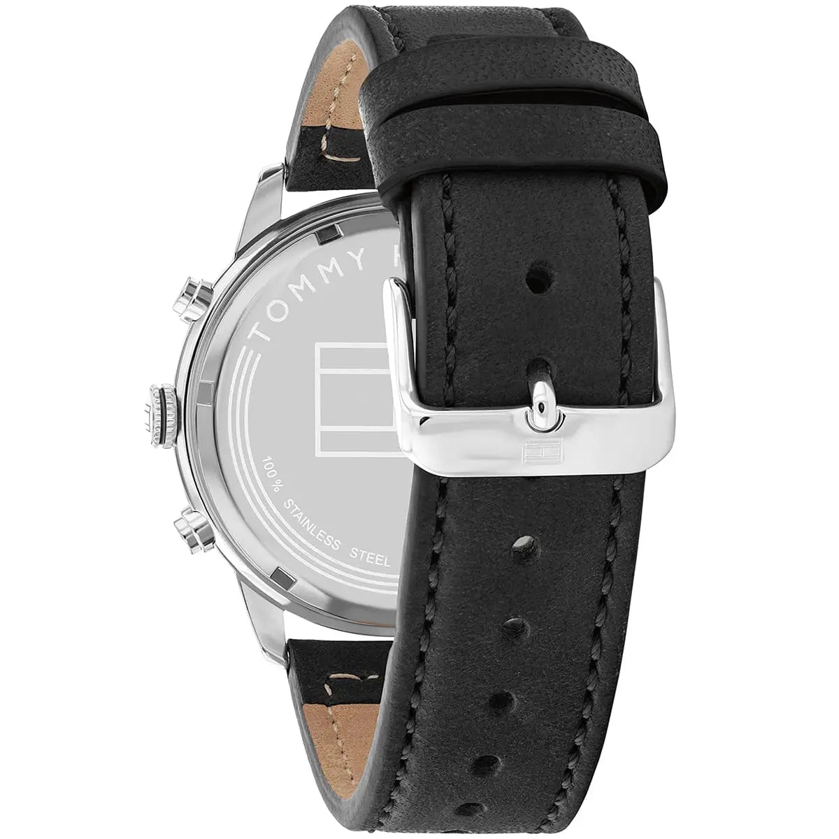 Tommy Hilfiger Jimmy 1791947 Multi-Function Black Dial Men's Black Leather Watch