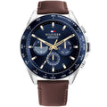 Tommy Hilfiger Damon 1791965 Multi-Function Blue Dial Men's Brown Leather Watch