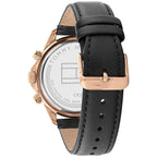 Tommy Hilfiger Miles 1792016 Silver Case White Dial Black Leather Men's Watch