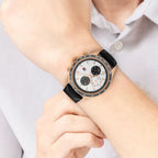 Tommy Hilfiger Miles 1792016 Silver Case White Dial Black Leather Men's Watch