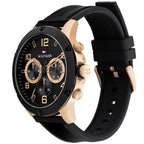 Tommy Hilfiger Blaze 1792028 Multi-Function Black Dial Men's Black Rubber Watch
