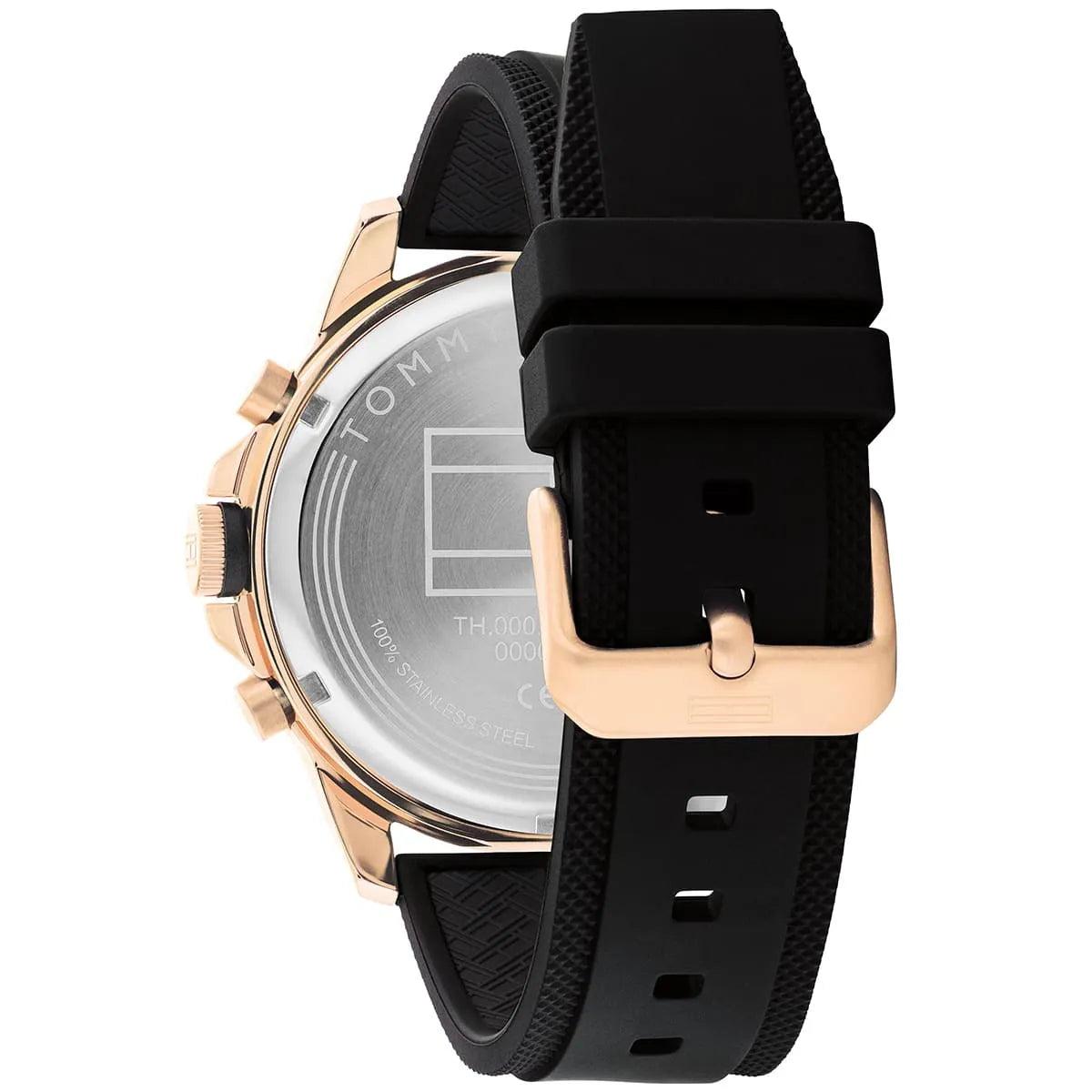 Tommy Hilfiger Blaze 1792028 Multi-Function Black Dial Men's Black Rubber Watch