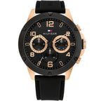 Tommy Hilfiger Blaze 1792028 Multi-Function Black Dial Men's Black Rubber Watch