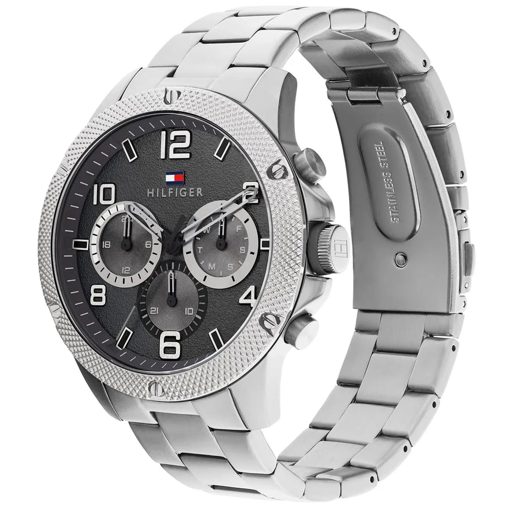 Tommy Hilfiger Blaze 1792029 Multi-Function Black Dial Men's Silver Steel Watch