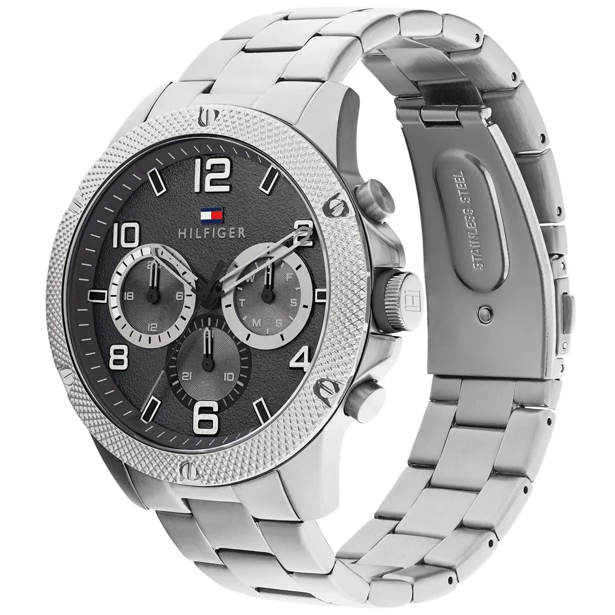 Tommy Hilfiger Blaze 1792029 Multi-Function Black Dial Men's Silver Steel Watch