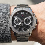 Tommy Hilfiger Blaze 1792029 Multi-Function Black Dial Men's Silver Steel Watch
