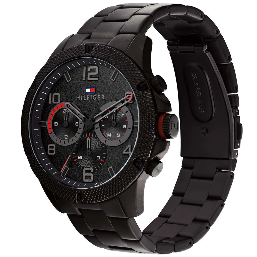 Tommy Hilfiger Blaze 1792030 Multi-Function Black Dial Men's Black Steel Watch